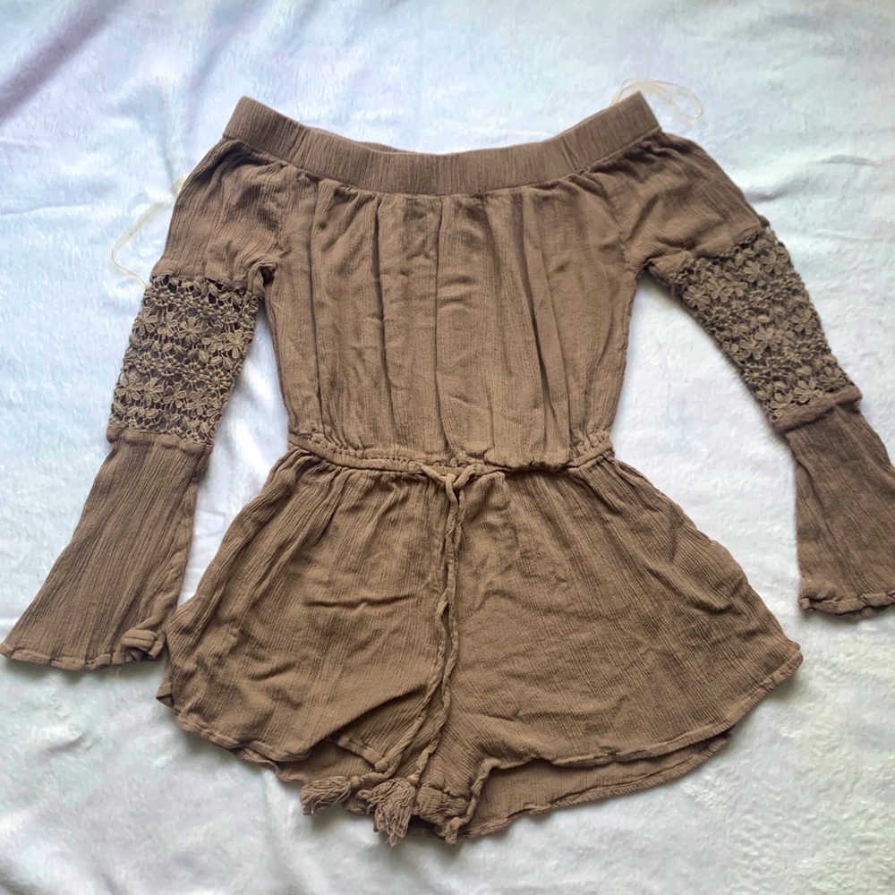 Mauve Off the Shoulder Mini Romper